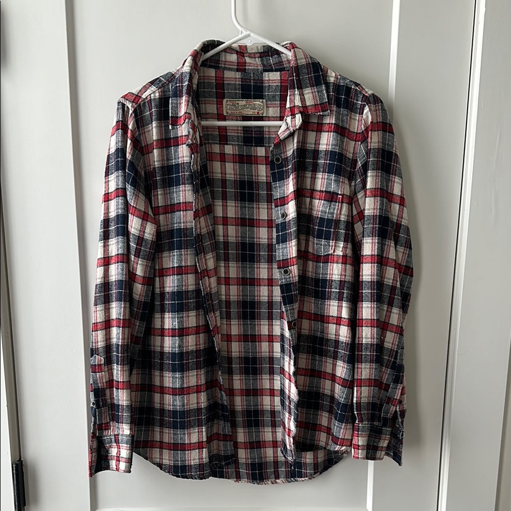 JACHS Girlfriend Red Button Down Shirt